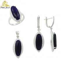 Gümüş zirkon taşlı set